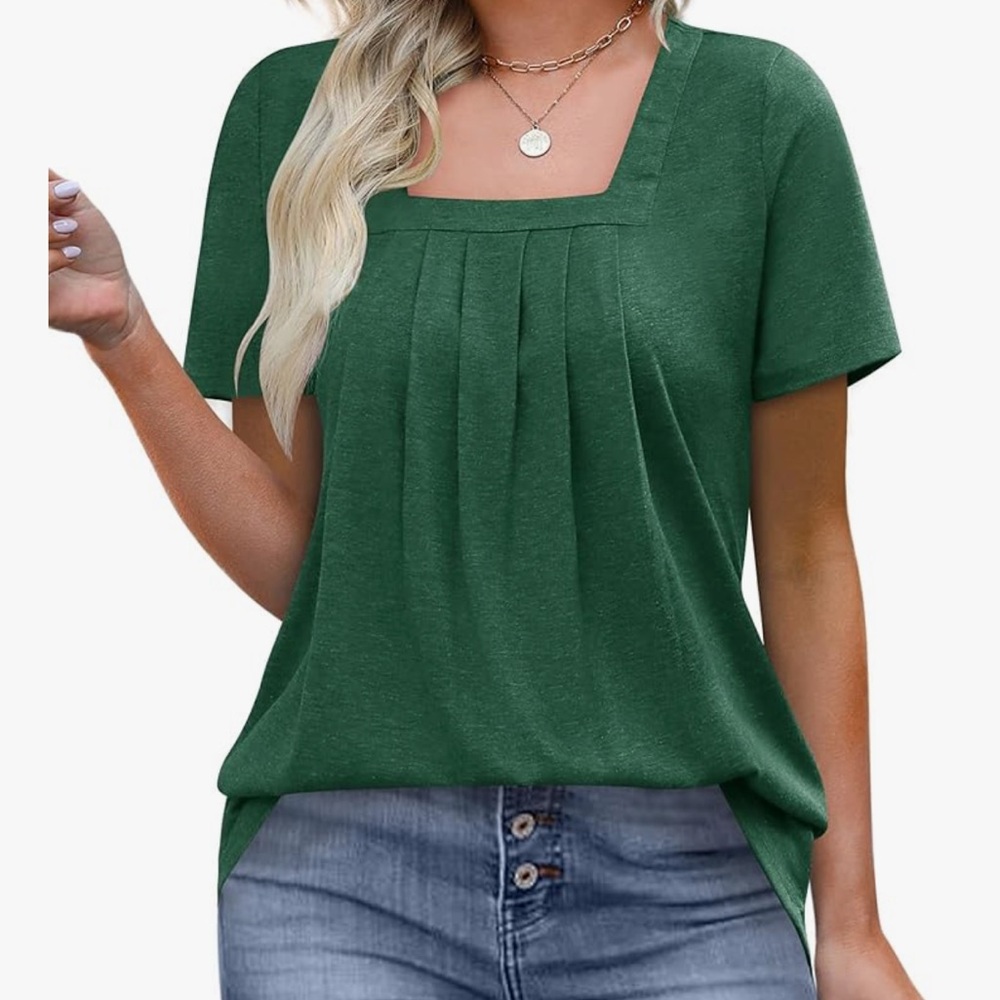 Chic Forest Green Blouse